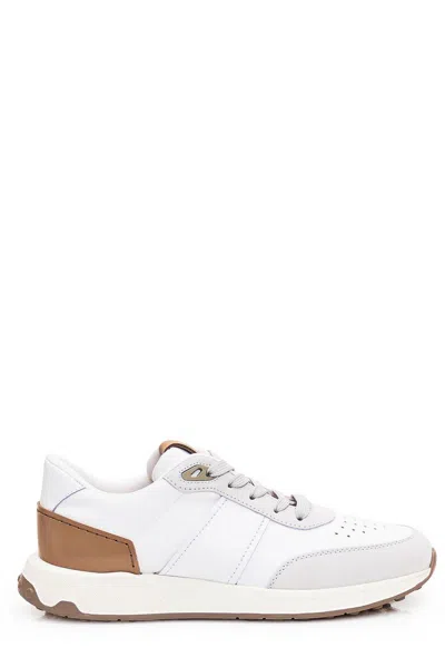 Tod's Round Toe Lace-up Sneakers In Neutral