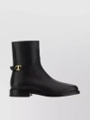 Tod's Round Toe Leather Ankle Boots