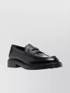 Tod's Round Toe Loafers With Penny Strap And Low Block Heel