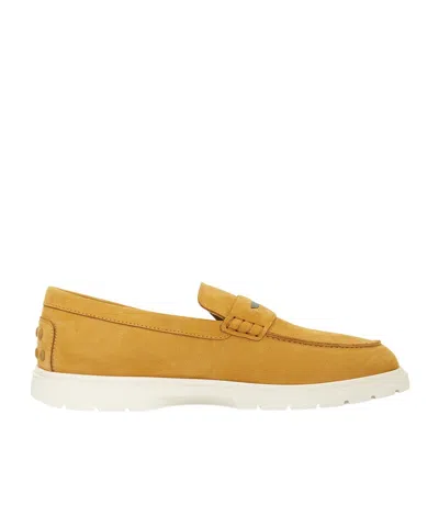 Tod's Round Toe Loafers In Yellow