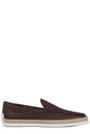 Tod's Almond-toe Leather Loafers In Brown