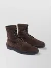 Tod's Round Toe Suede Ankle Booties