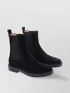 Tod's Suede Ankle Boots With Round Toe And Elastic Inserts