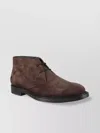 Tod's Round Toe Suede Ankle Boots In Brown