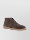 Tod's Round Toe Suede Ankle Boots In Brown