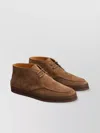 Tod's Round Toe Suede Ankle Boots With Rubber Sole