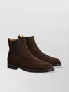 Tod's Round Toe Suede Chelsea Boots With Elastic Side Panels In Brown