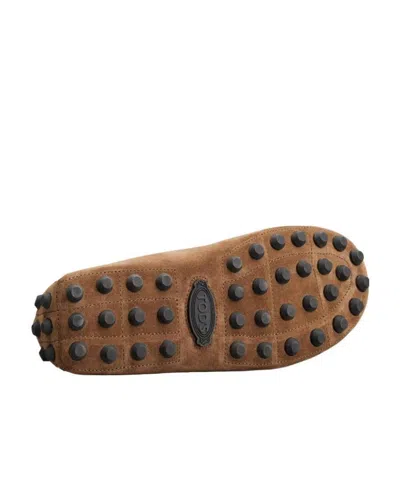 Tod's Round-toe Suede Loafers In Brown