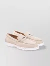 Tod's Suede Calf Leather Loafer In Beige