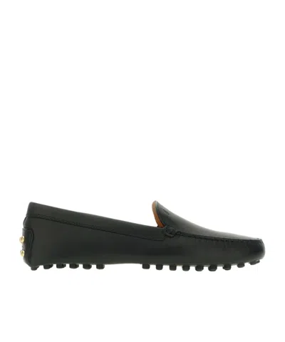 Tod's Round-toed Flat Shoes In Black