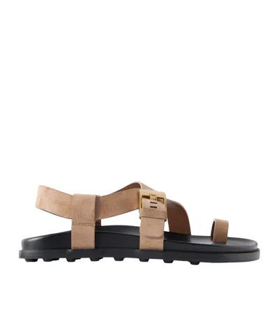 Tod's Round-toe Flat Sandals In Brown