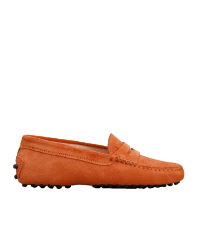 Tod's Round-toe Loafers In Orange