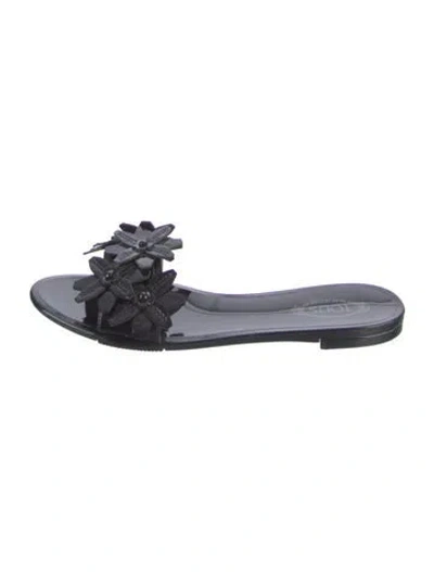 Pre-owned Tod's Rubber Slides In Black