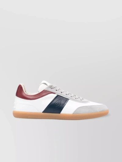 Tod's Tabs Sneakers In Suede In Burgundy,blue,white