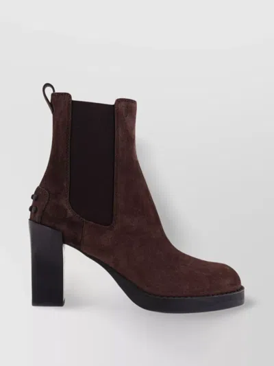 TOD'S RUBBER STUDS SUEDE ANKLE BOOTS