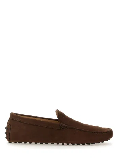 Tod's Tod`s Rubberized Moccasin For Men In Brown