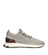 Tod's Mens Run 63k Calzino Knitted And Leather Mid-top Trainers Grey In Grey