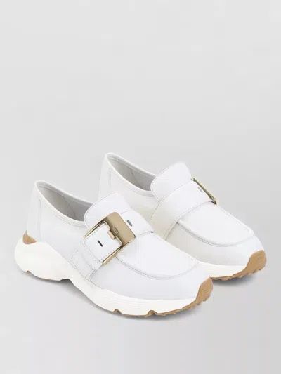 Tod's Runner Sneakers Buckle Detail Contrast Sole In White
