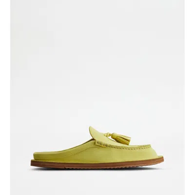 Tod's Sabots In Suede In Green
