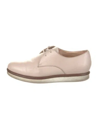 Pre-owned Tod's Saffiano Leather Oxfords In Pink