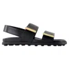 Tod's Women Sandal With Two Leather Straps In Black