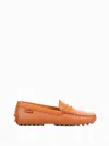 Tod's Gommino Leather Penny Driving Shoes In Orange