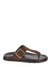 Tod's Buckle Detail Flat Sole Open Toe Slide In Brown