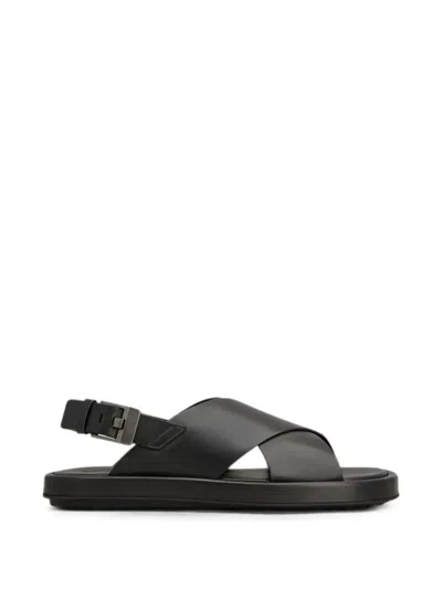 Tod's Sandals In Leather In Black