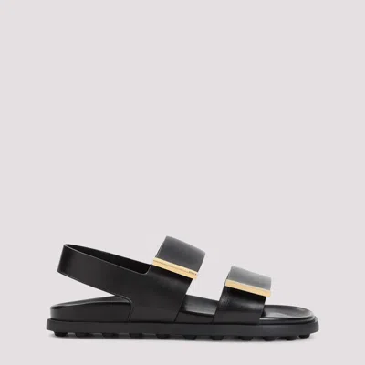 Tod's Leather Slingback Sandals In Black