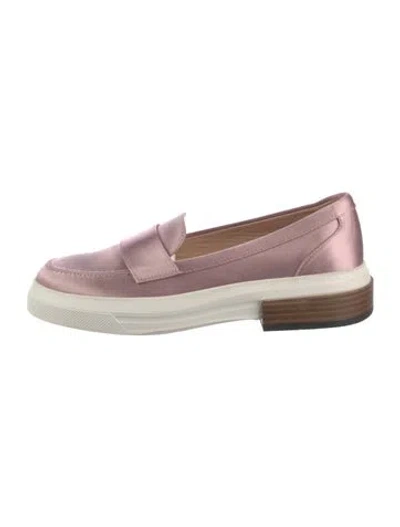 Pre-owned Tod's Satin Loafers In Pink