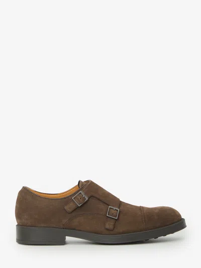 Tod's Scarpa Monkstrap In Pelle Scamosciata In Blue