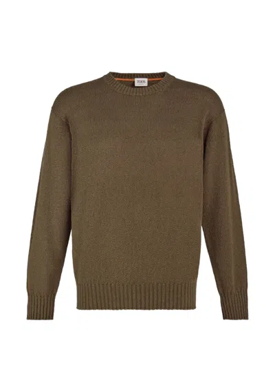 Tod's Seamless Crewneck Sweater In Brown
