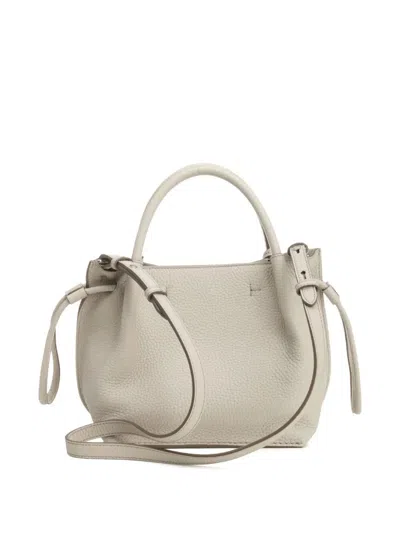 Tod's Leather Small Bucket Bag In Neutral