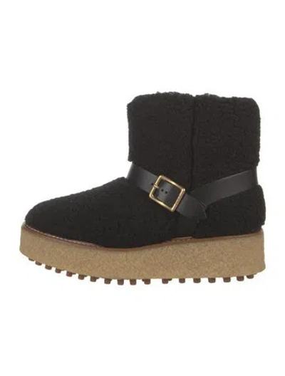 Pre-owned Tod's Shearling Boots In Black