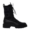 Tod's Shearling-logo Combat Boots In Black
