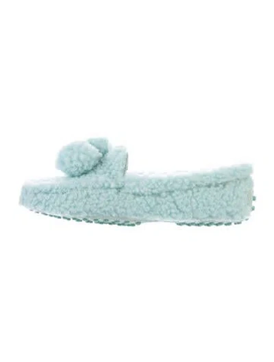 Pre-owned Tod's Shearling Slippers In Blue