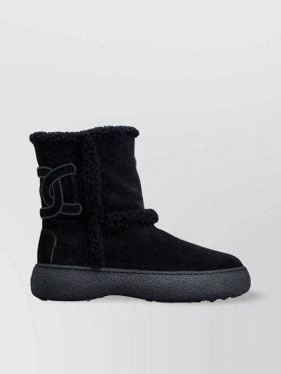 Tod's Tods Logo Patch Boots In Black