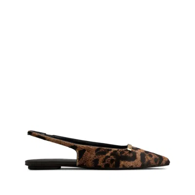 Tod's Embellished Leopard-print Calf Hair Slingback Flats In Animal Print