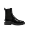 Tod's 20mm Brushed Leather Ankle Boots In Black
