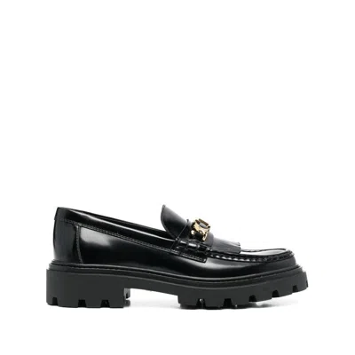 Tod's Black Leather Platform Loafers
