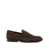 Tod's Suede Penny Strap Loafers Round Toe In Brown