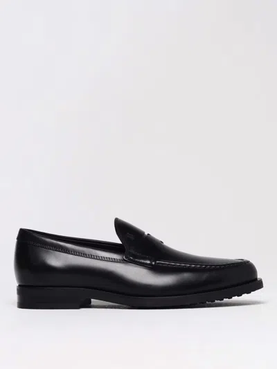Tod's Glossed-leather Penny Loafers In Black