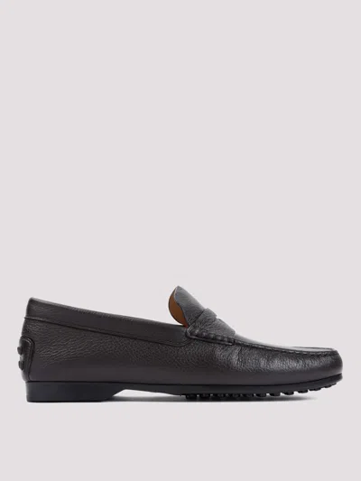 Tod's Tods Mens Gomma Penny-bar Leather Loafers In Dark