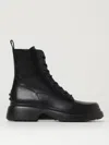 Tod's Platform Combat Boots With Lace-up Design In Black
