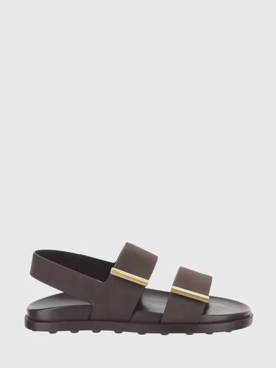 Tod's Leather Slingback Sandals Open Toe Design In Brown
