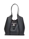 Tod's Structured Grained Top Handle Shopper In Nero
