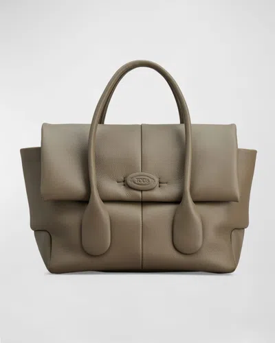 Tod's Shopping Leather Top-handle Bag In Tortora Scuro