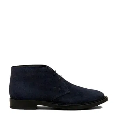 Tod's Short Ankle Suede Desert Boots In Black