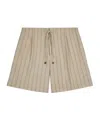 Tod's Short In Striped Silk In Brown