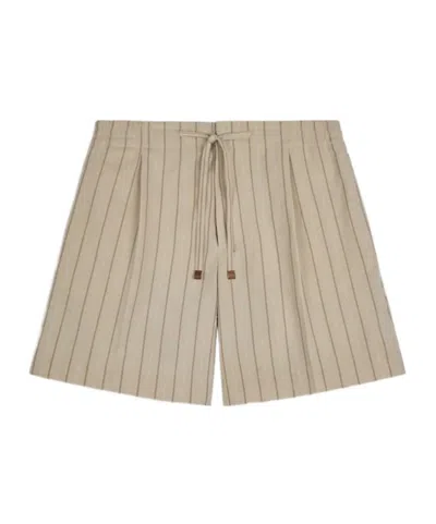TOD'S SHORT IN STRIPED SILK